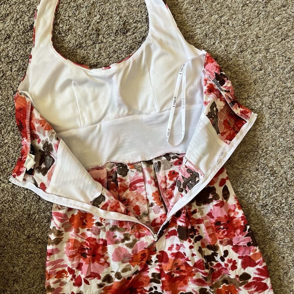 B Darlin Dress Red Floral Halter Sleeveless Size 5/6 Juniors - Picture 7 of 7